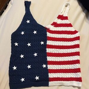 moon & madison Patriotic Knit Tank Top - Red, White, and Blue